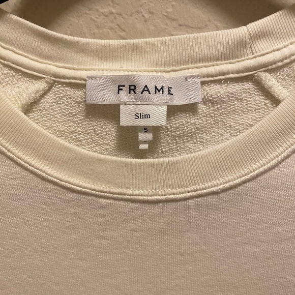 Frame Off White Slim Fit Crewneck Sweatshirt With Embroidered " F" Size Small - Picture 4 of 10